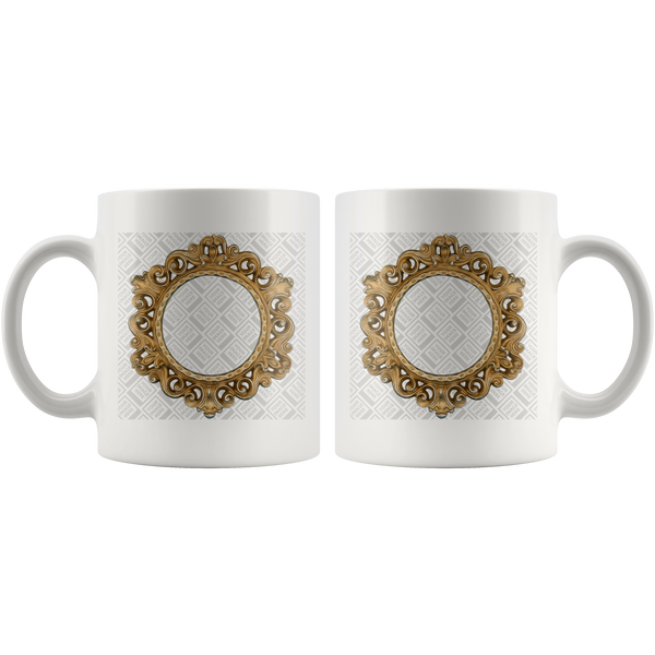 test mug - gold frame